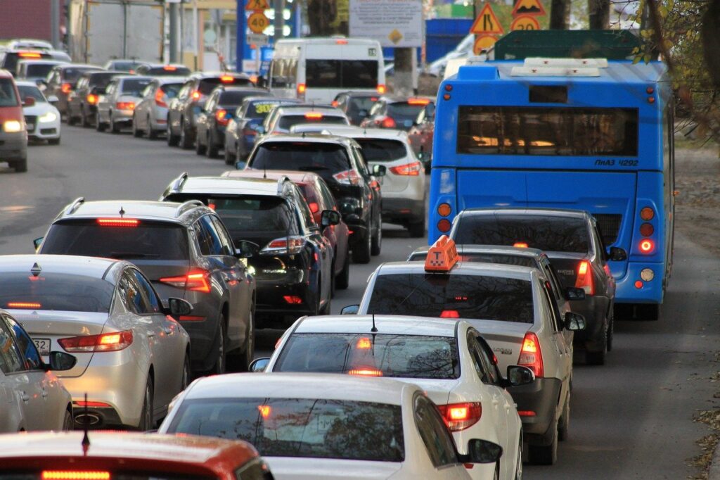 traffic jam, car, urban